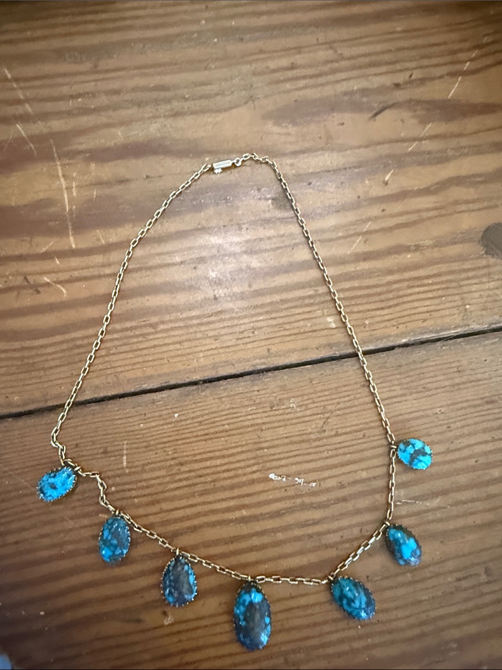 Antique Victorian 18K + Turquoise Necklace.